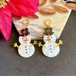 Snowman Earrings Cute Winter dangle earrings